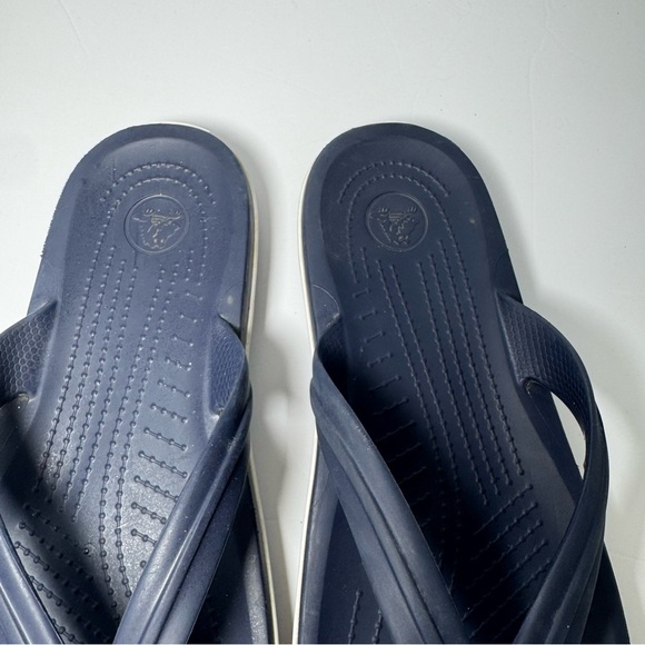Crocs Bayaband Crocband Flip Flop Sandals Navy Blue Men’s 9 / Women’s 11 Beach - Picture 6 of 7